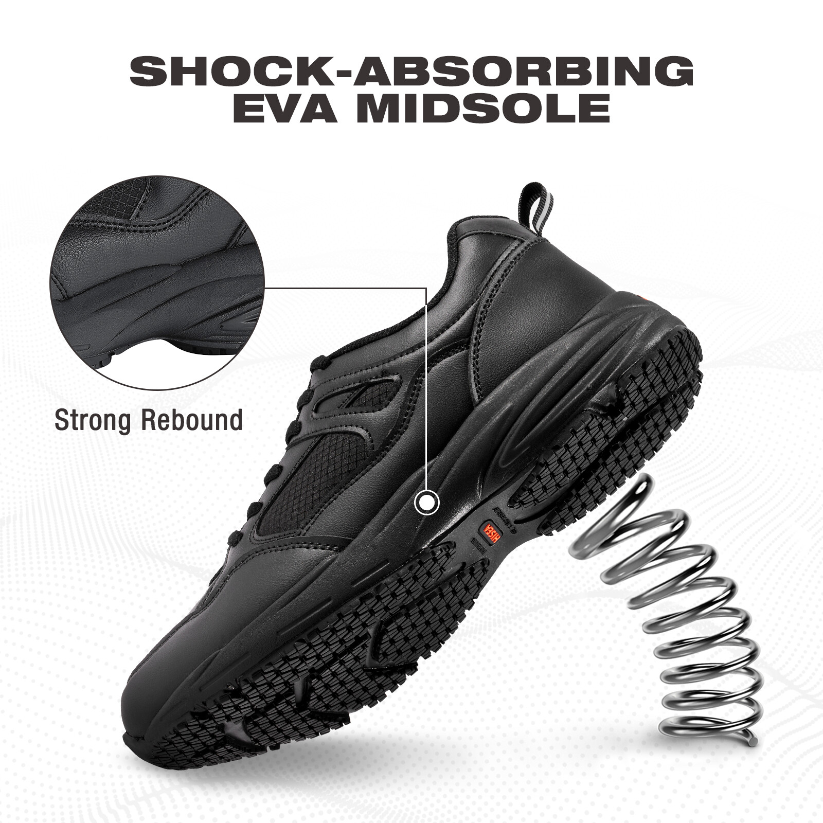 HISEA NINGO Men’s Slip Resistant Work Shoes Chef Kitchen Oil Resistant Sneakers