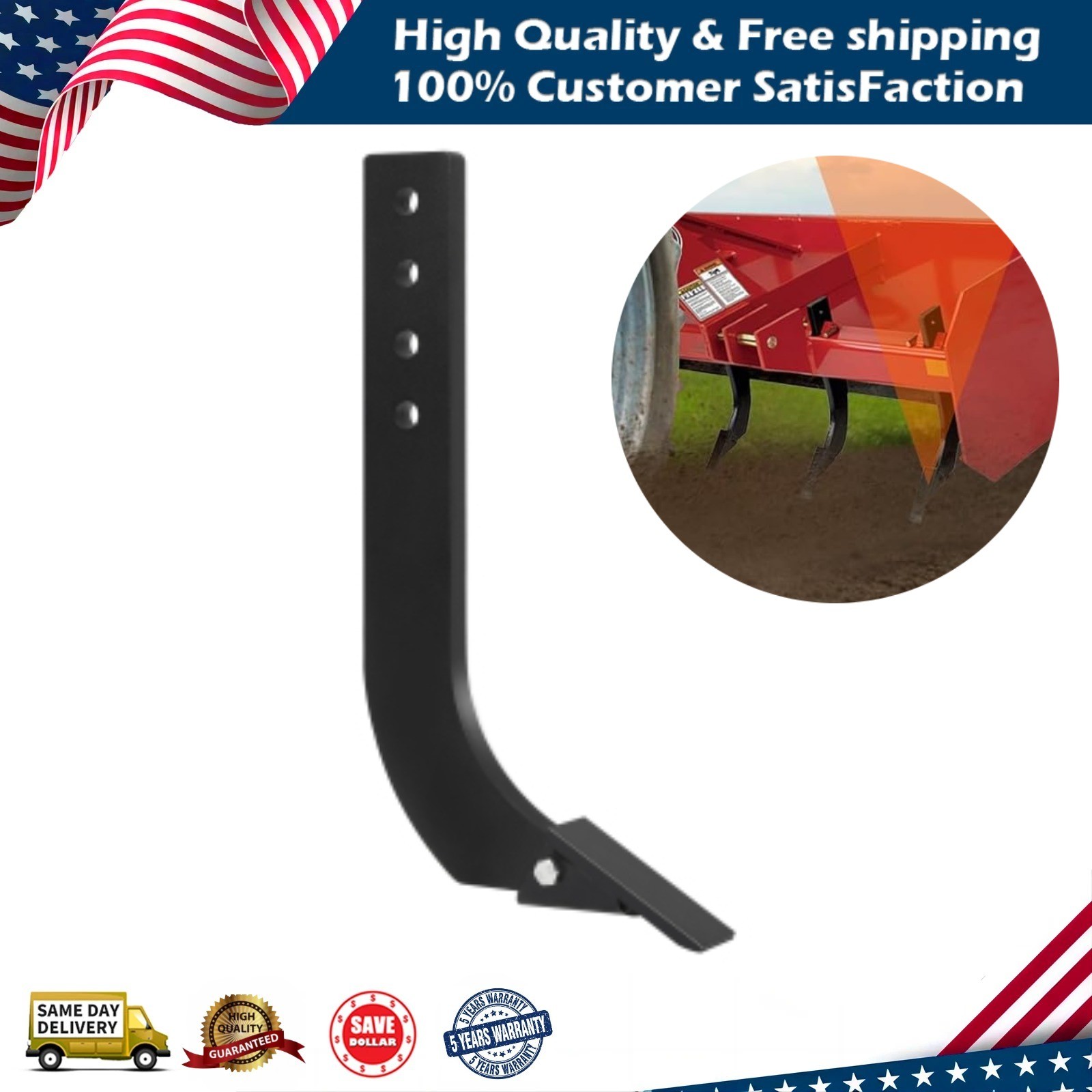 1PCS Box Blade 18” Ripper Shank 3 Hole Box Scraper Shank with 4 Holes Plowing