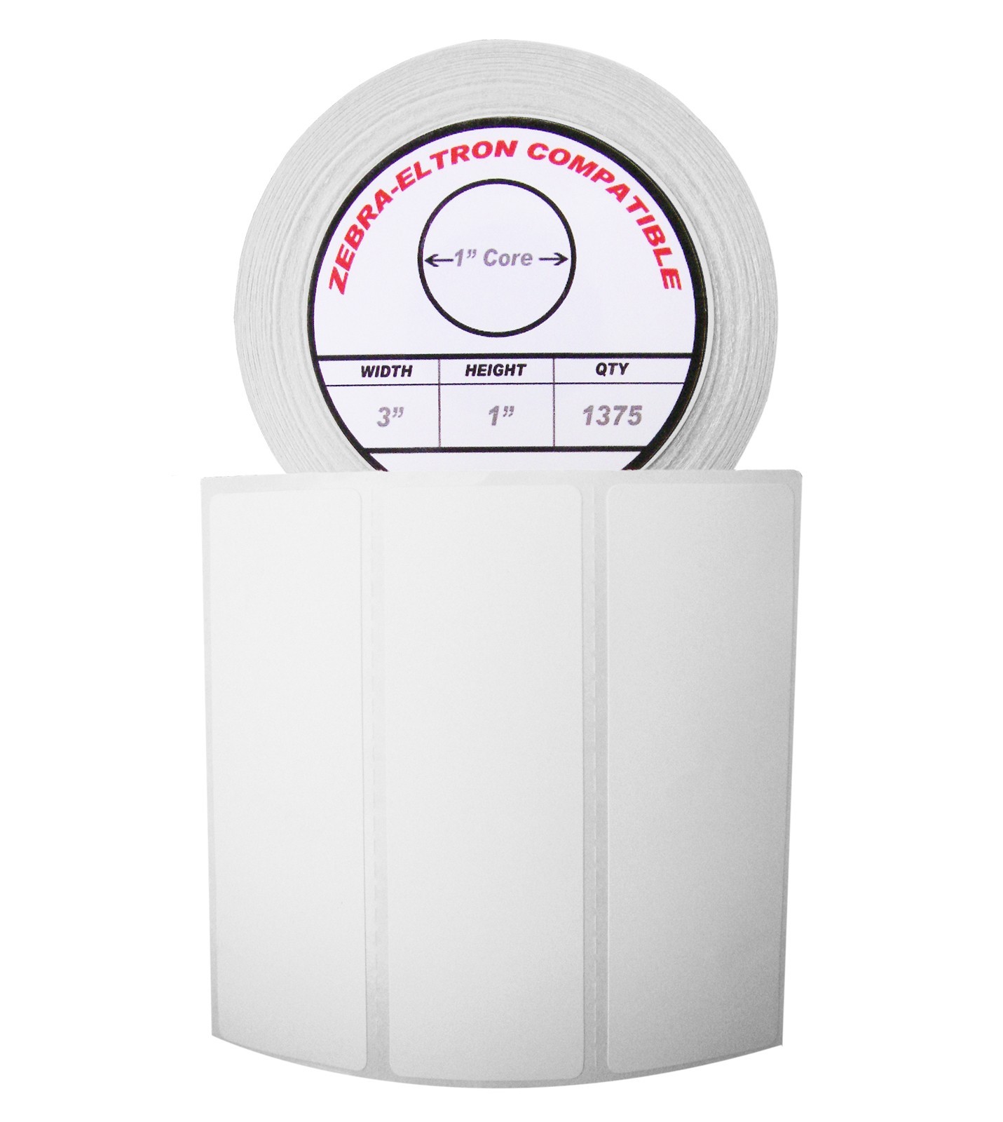 ZEBRA ELTRON 3×1 (3″ x 1″) Direct Thermal Labels – (1) Roll of 1375
