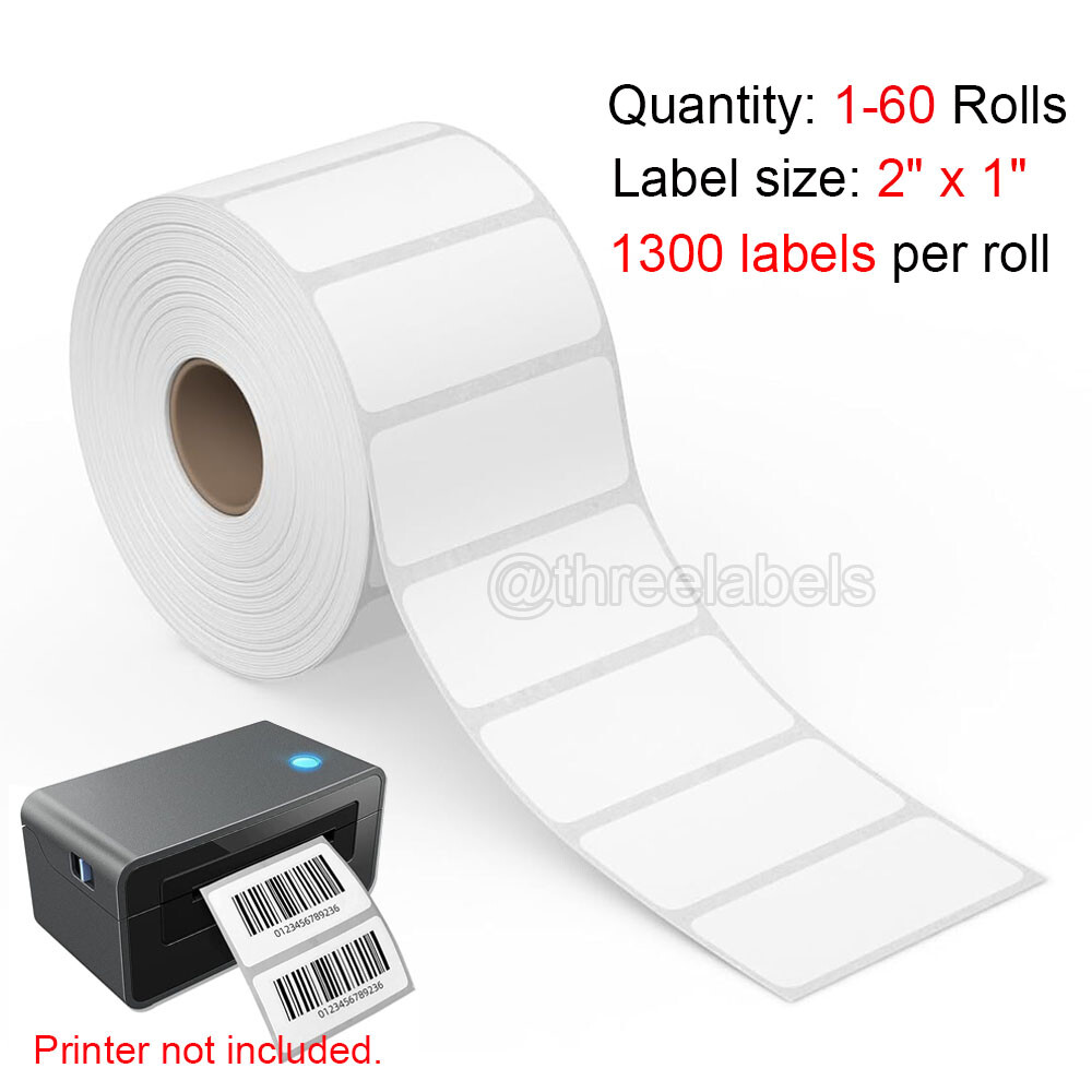 2″x1″ Direct Thermal Labels Barcode Adhesive Shipping Sticker for Rollo & Zebra