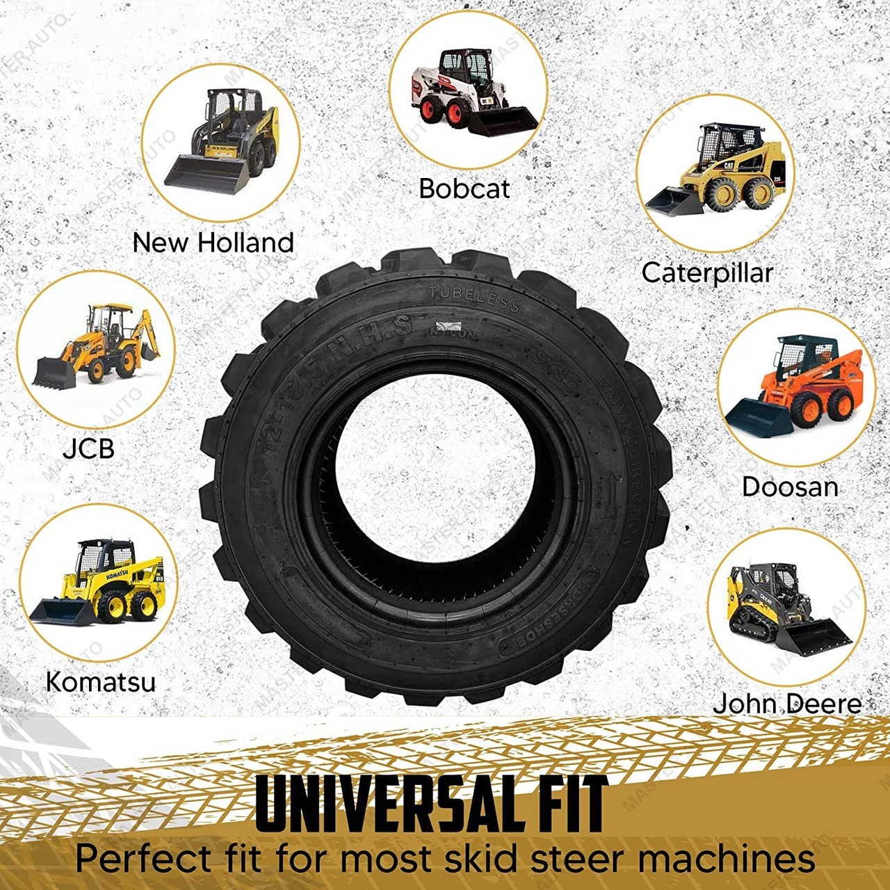 4 New 10-16.5 Skid Steer Tires 16PR LRH HD Rim Guard Tubeless 10×16.5 10165