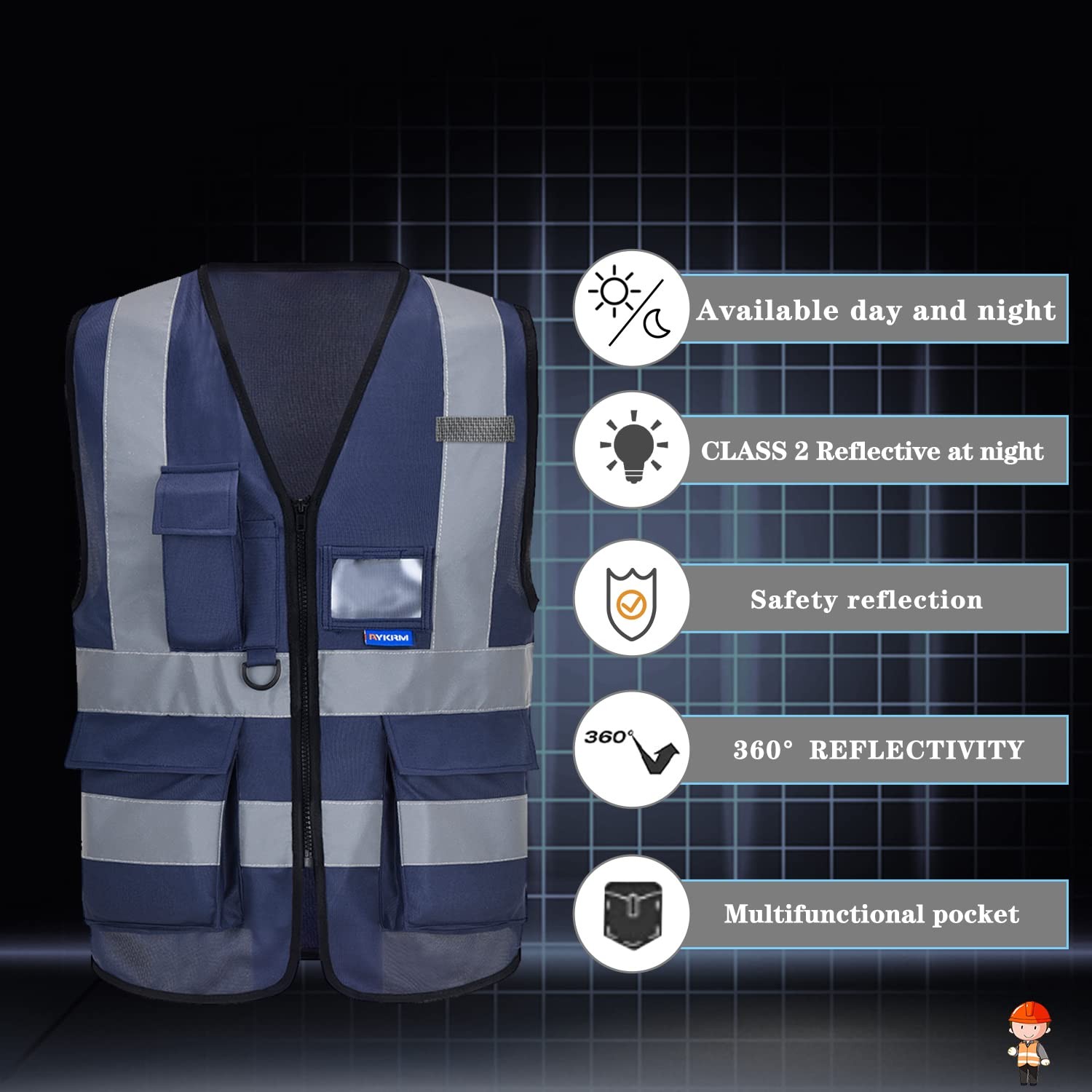 XSmall navy reflective vest