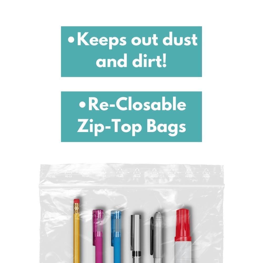 Clear Plastic Reclosable Bags Self Seal Zip Lock Choose: Mil, Size & Pack