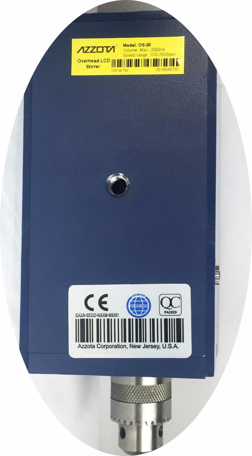 Azzota® Heavy Duty LCD Digital Overhead Stirrer, 20L, 100-2500RPM