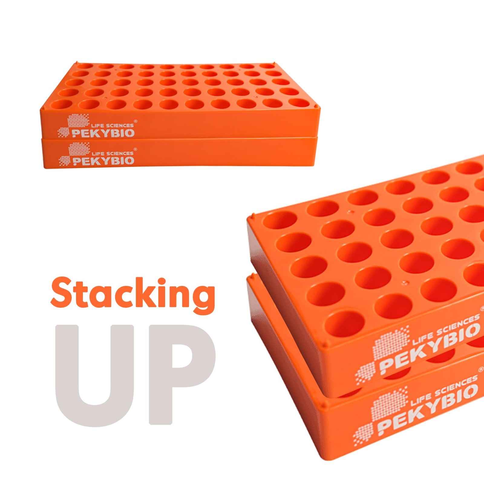 PEKYBIO Vial Racks for 4ml Vials, 50 Holes Sample Bottles Rack, Φ16mm, Pack o…