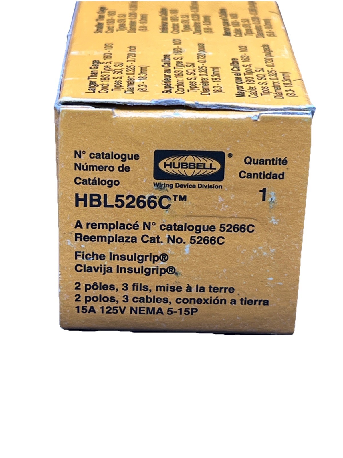 LOT OF 10 Hubbell HBL5266C AC Male NEMA 5-15P Plug 15A 125V Connector CL/BK