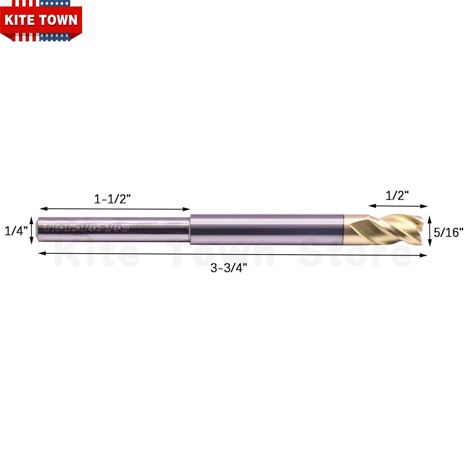 2Pcs 3 Flute Carbide 5/16″ 1/4″ Shank End Mills For Aluminum – TiSiN Coated