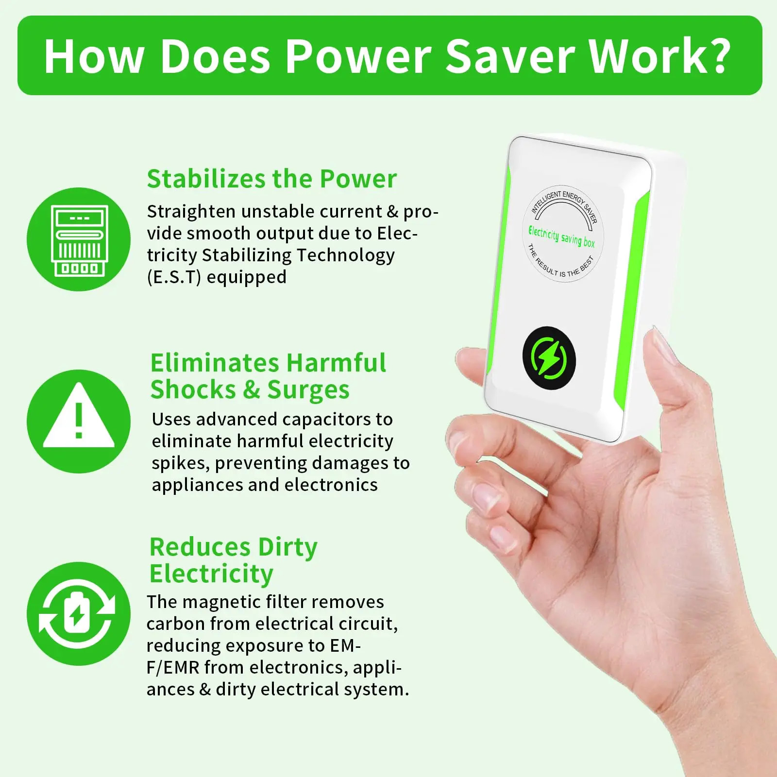 StopWatt Eayburst Electricity Saving Box Energy Saver Plug Saving Device home