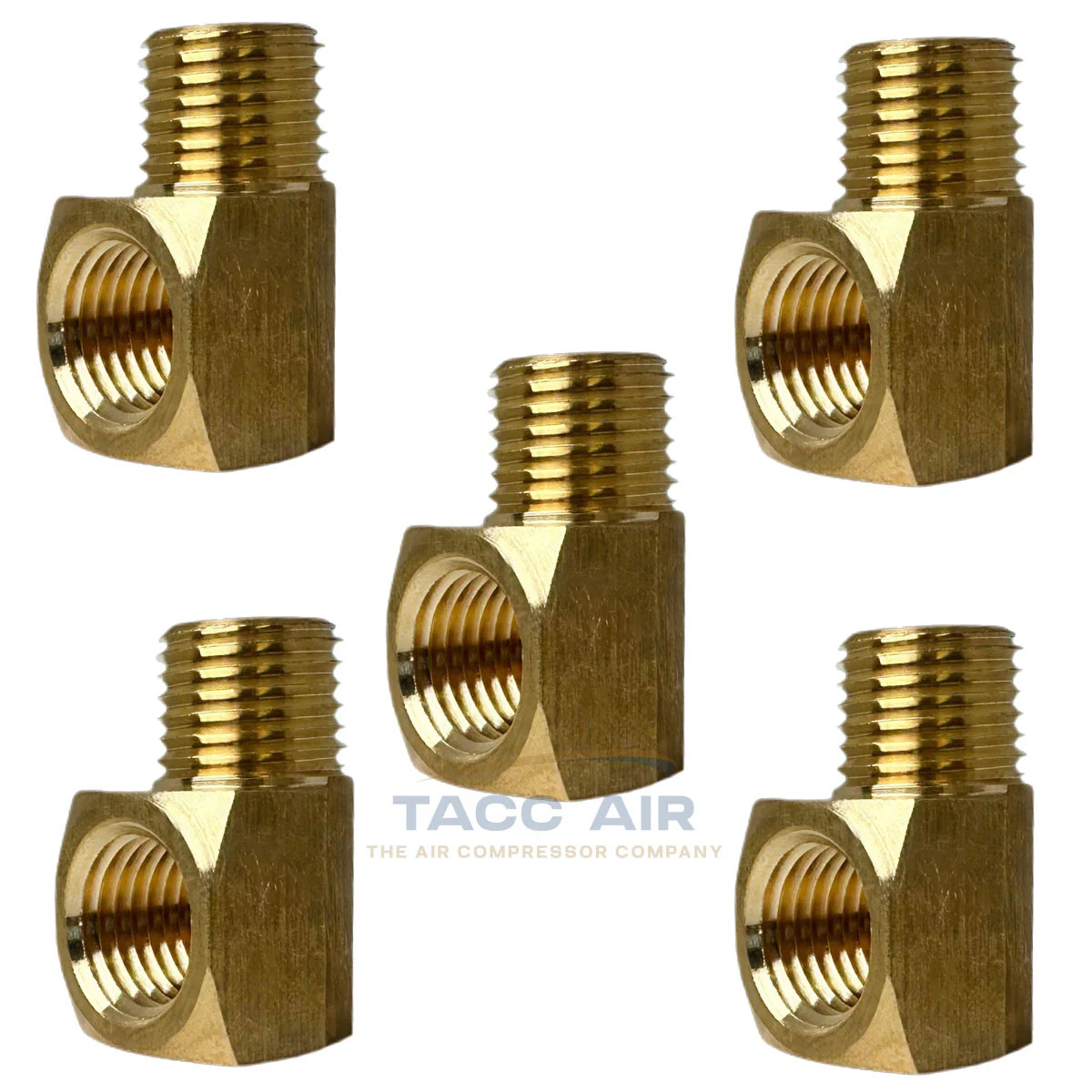 5 Pack 1/4″ NPT Brass Street Elbow 90 Degree Pipe Thread Fitting Male Female