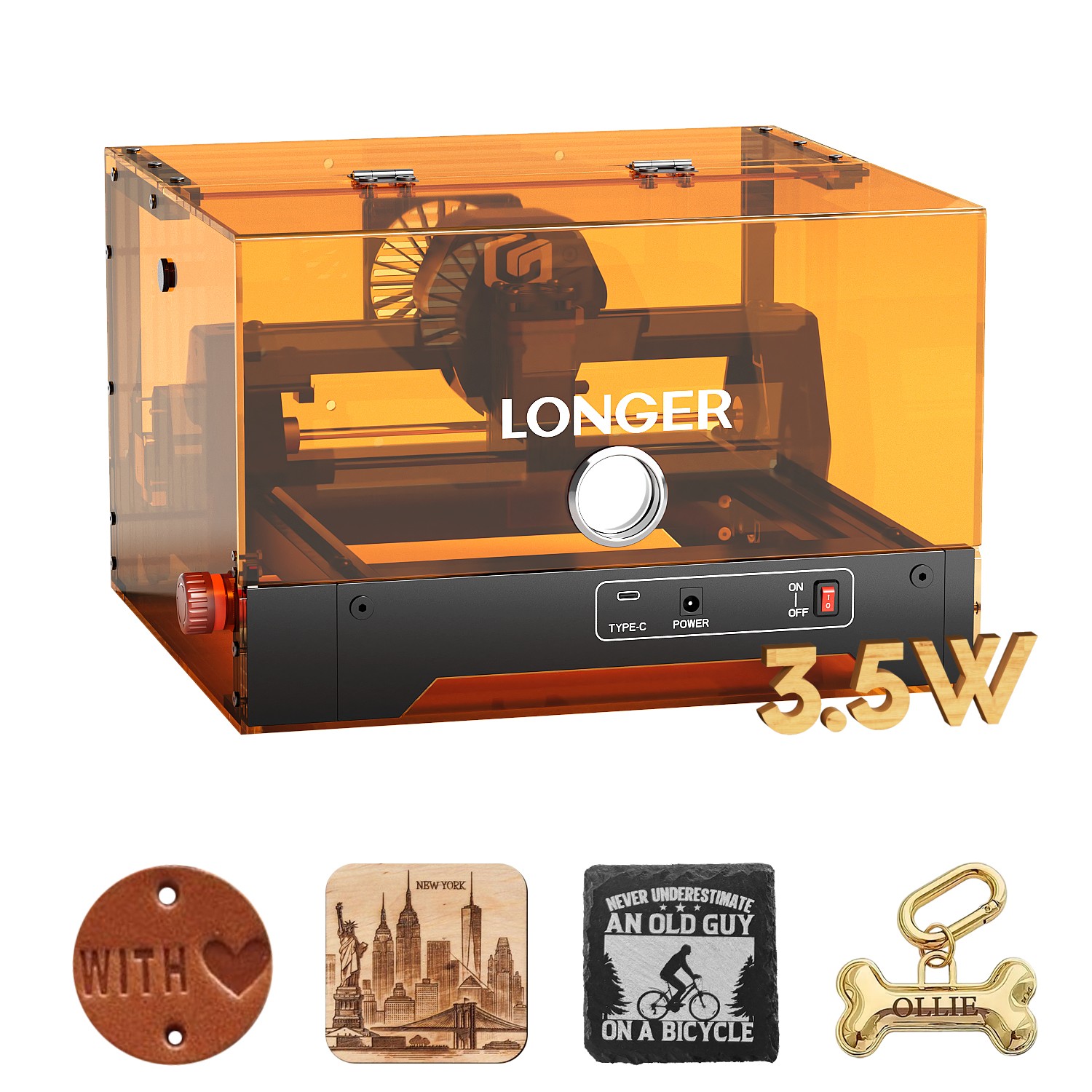 LONGER Ray5 miniS 3.5W Laser Engraver Machine, 12000mm/min, 🔥Free Honeycomb-400