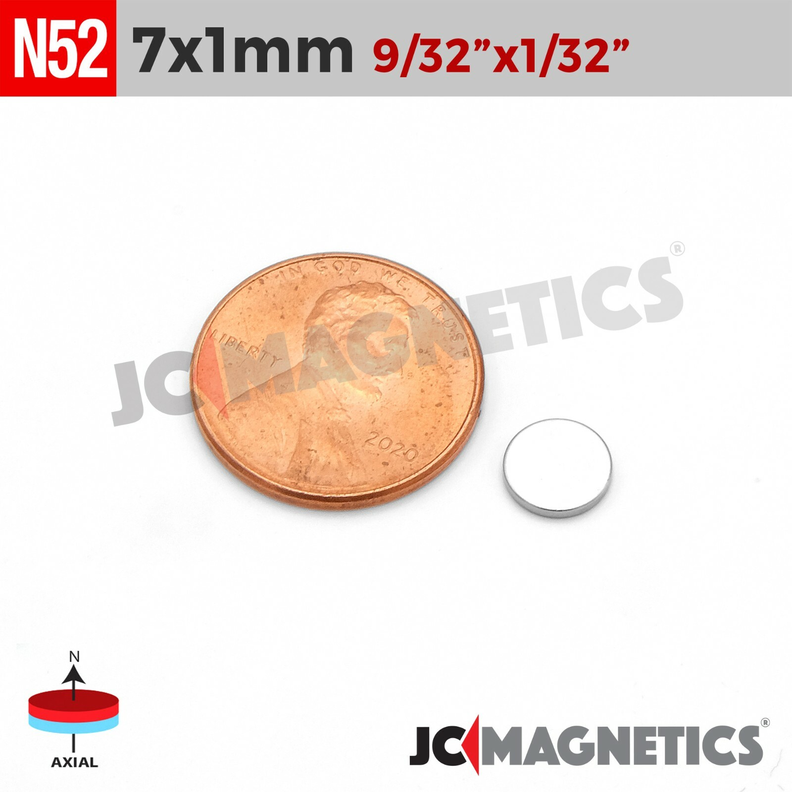 7mm x 1mm 9/32″x1/32 N52 Super Strong Disc Rare Earth Neodymium Magnets 7x1mm