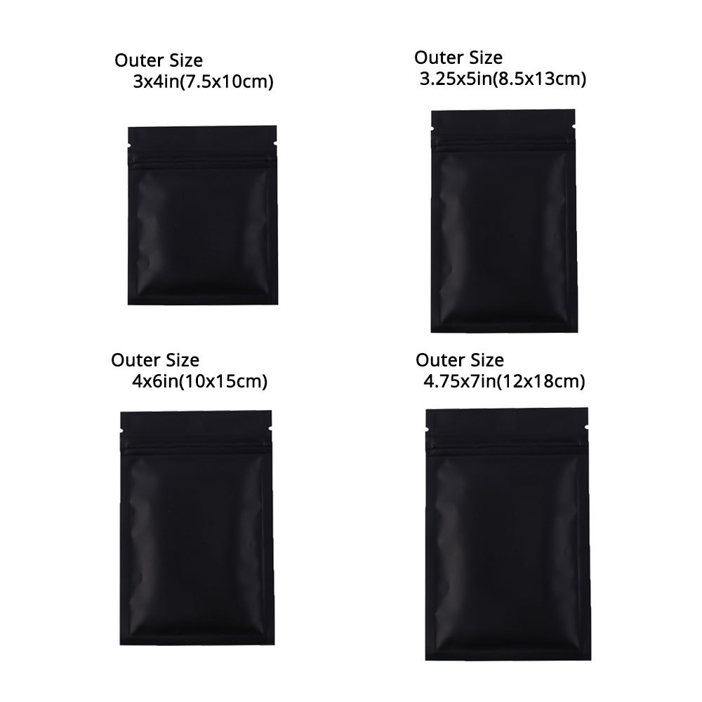 Multiple Sizes Colorful Flat Double-Sided Matte Mylar Foil Zip Lock Pouch Bag M