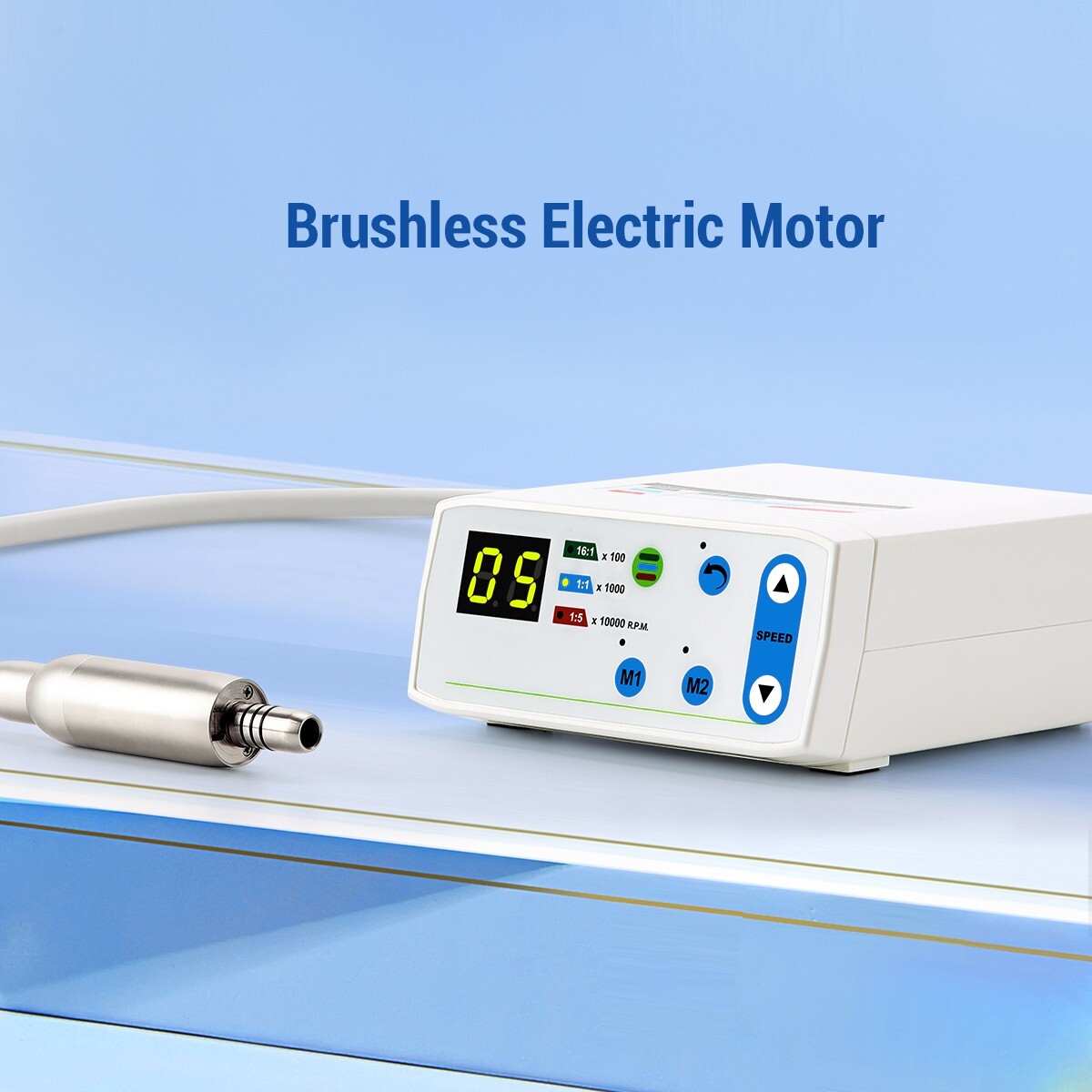 AZDENT Dental Brushless Electric LED Micro Motor Internal Spray E-type 3.4Ncm US