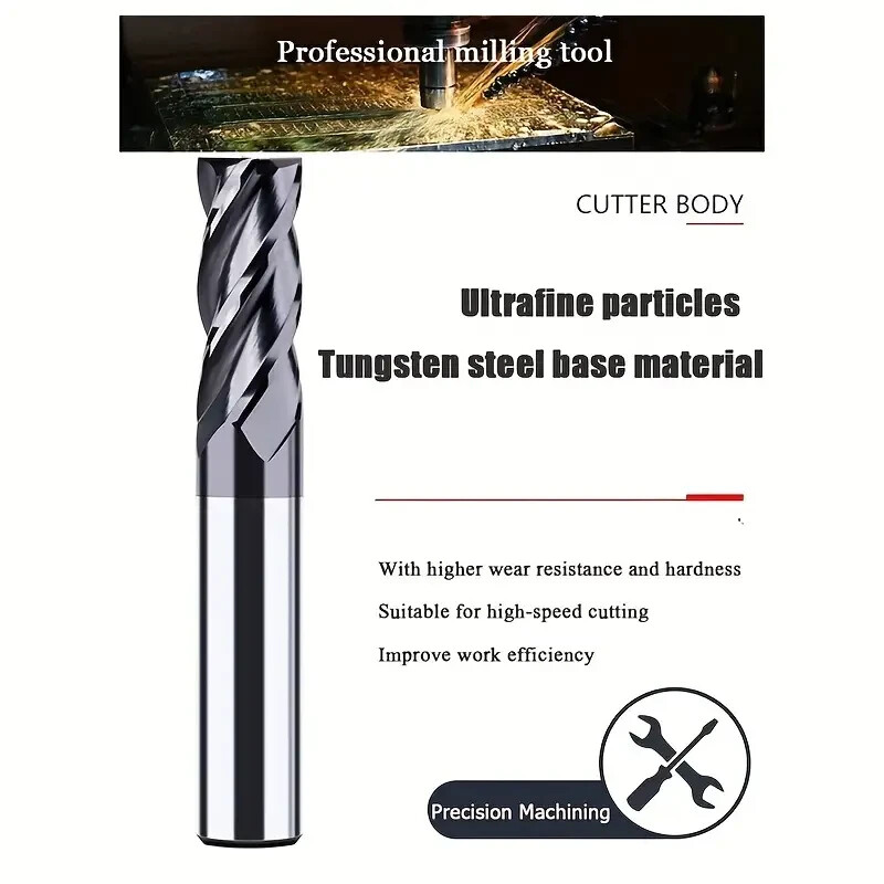 New 5 PCS – 1/8″ 4 FLUTE CARBIDE END MILL – TiALN COATED USA