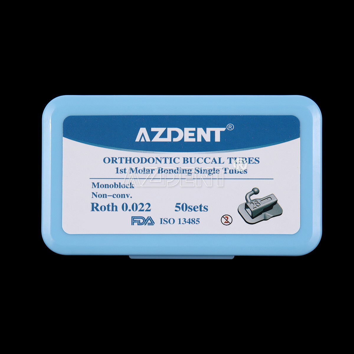 50Sets AZDENT Dental Orthodontic Sgl Buccal Tube Roth.022 1st Molar Non-Conv