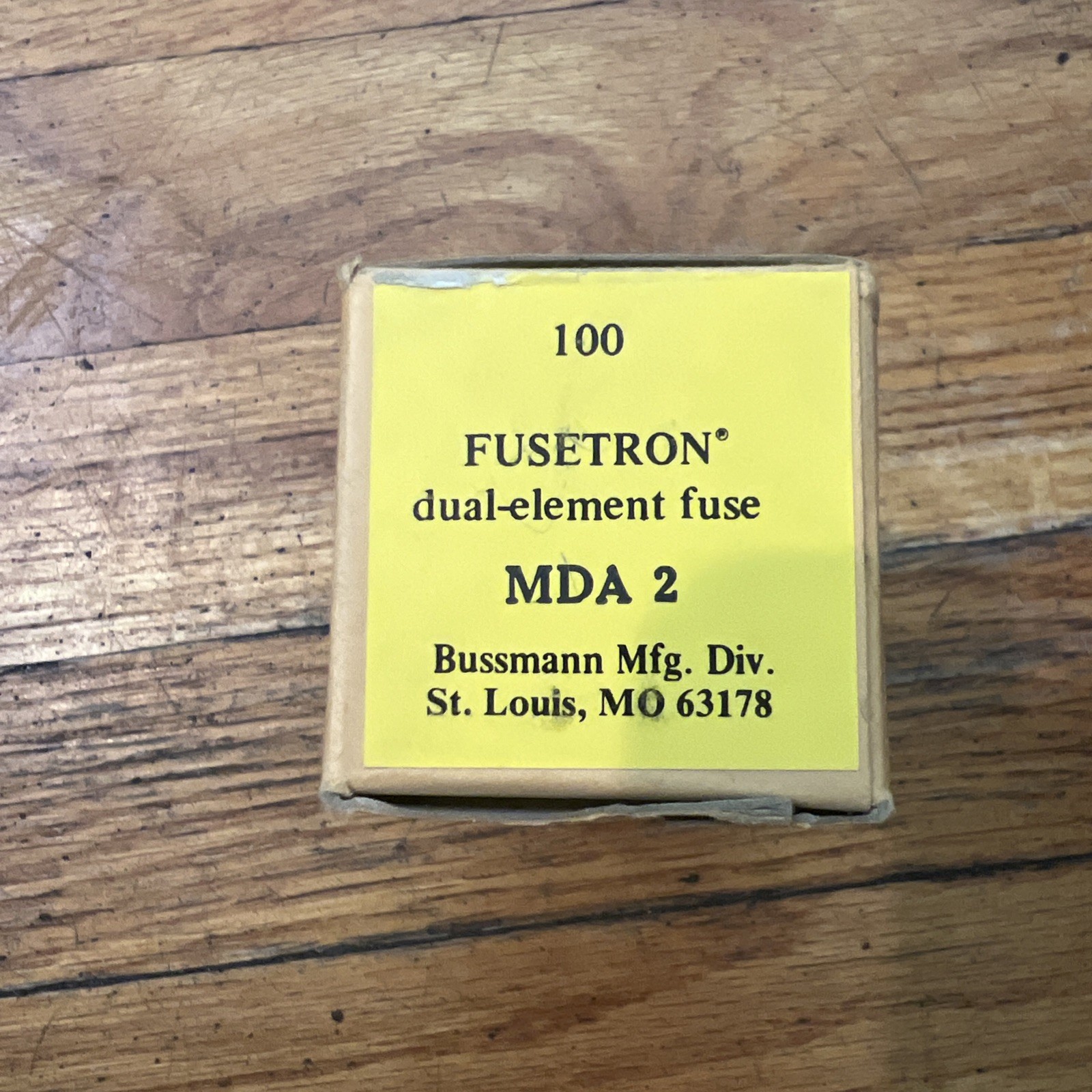 Buss Fuse Box Of 100 MDA-2 MDA2 dual-element Fuse Bussmann Ceramic