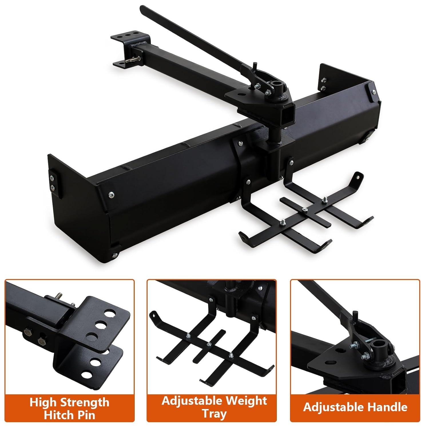 42″ Tow Behind Box Scraper Lawn Tractor Attachments for ATV UTV Tractor Mower