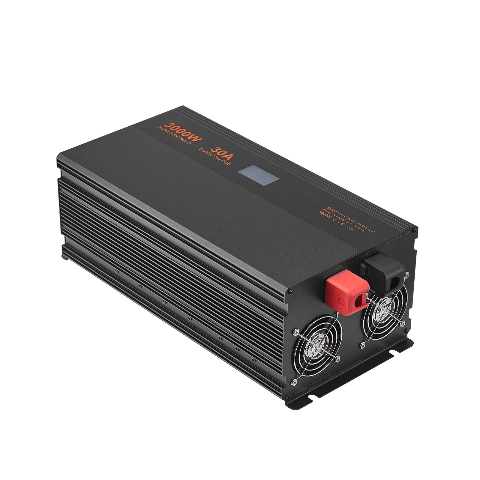 Sump Pump Battery Backup System 3000W LCD Auto Switches to Battery Inverter