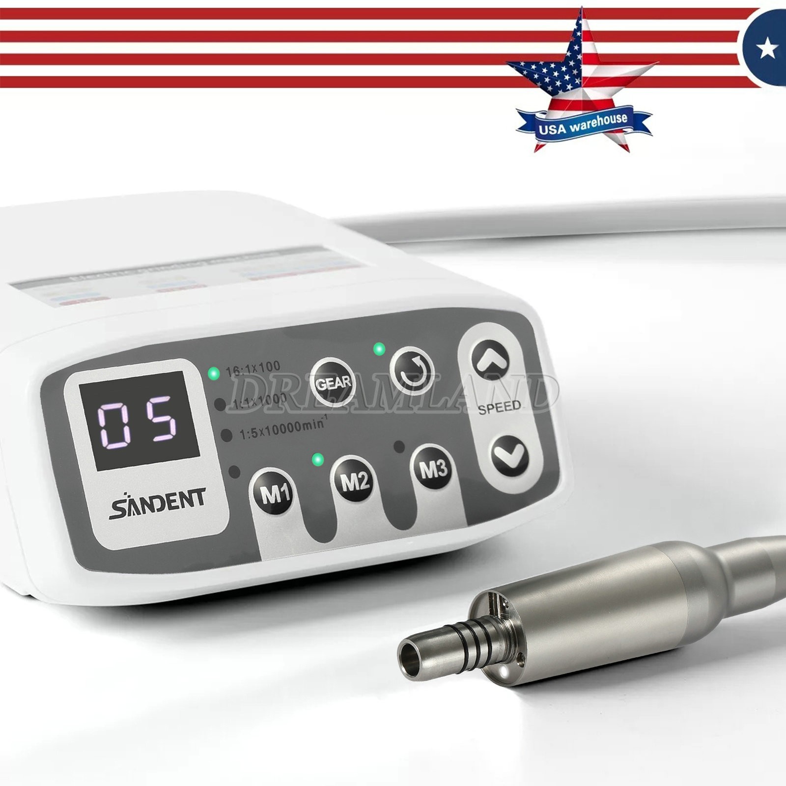Dental Brushless Electric Micromotor /+1:5 1:4.2 LED Fiber Optic Contra Angle MN