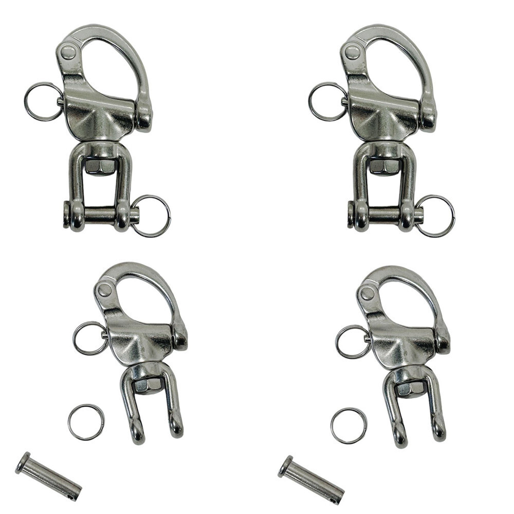 3-1/2″ Jaw Swivel Snap Shackle Marine Stainless Steel Quick Release 4 Pcs