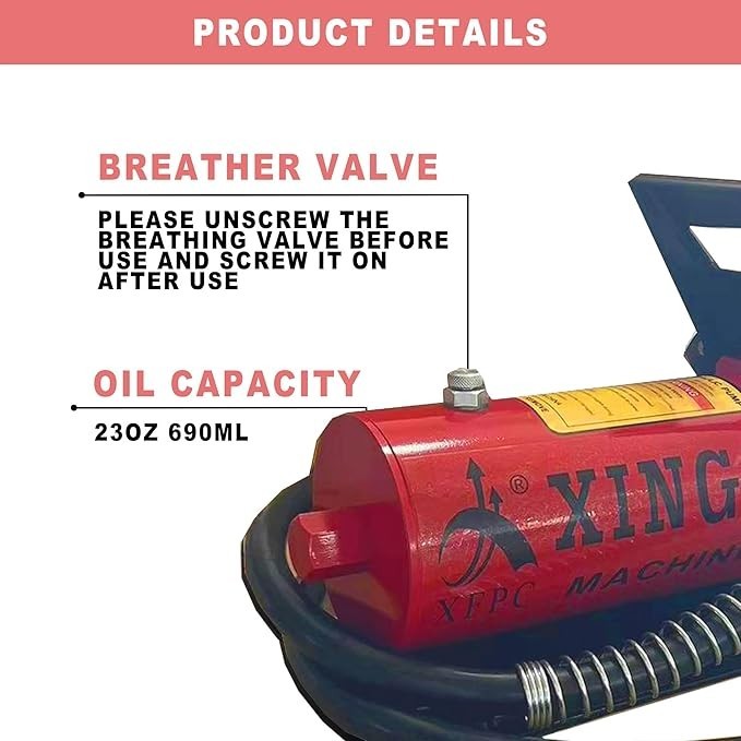 Air Hydraulic Foot Pump: 10,000 PSI, 0.45 Gal, 3/8″NPT Out, 1/4″In Lubricator