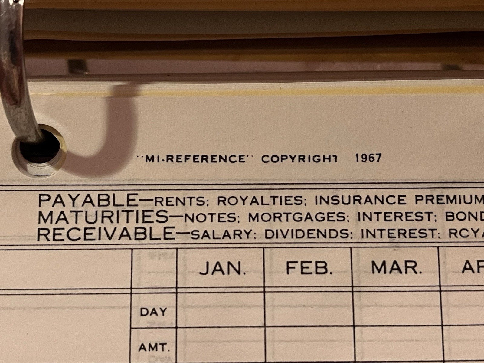VINTAGE Mi-Reference Investment Portfolio Personal Financial Record Ledger 1967