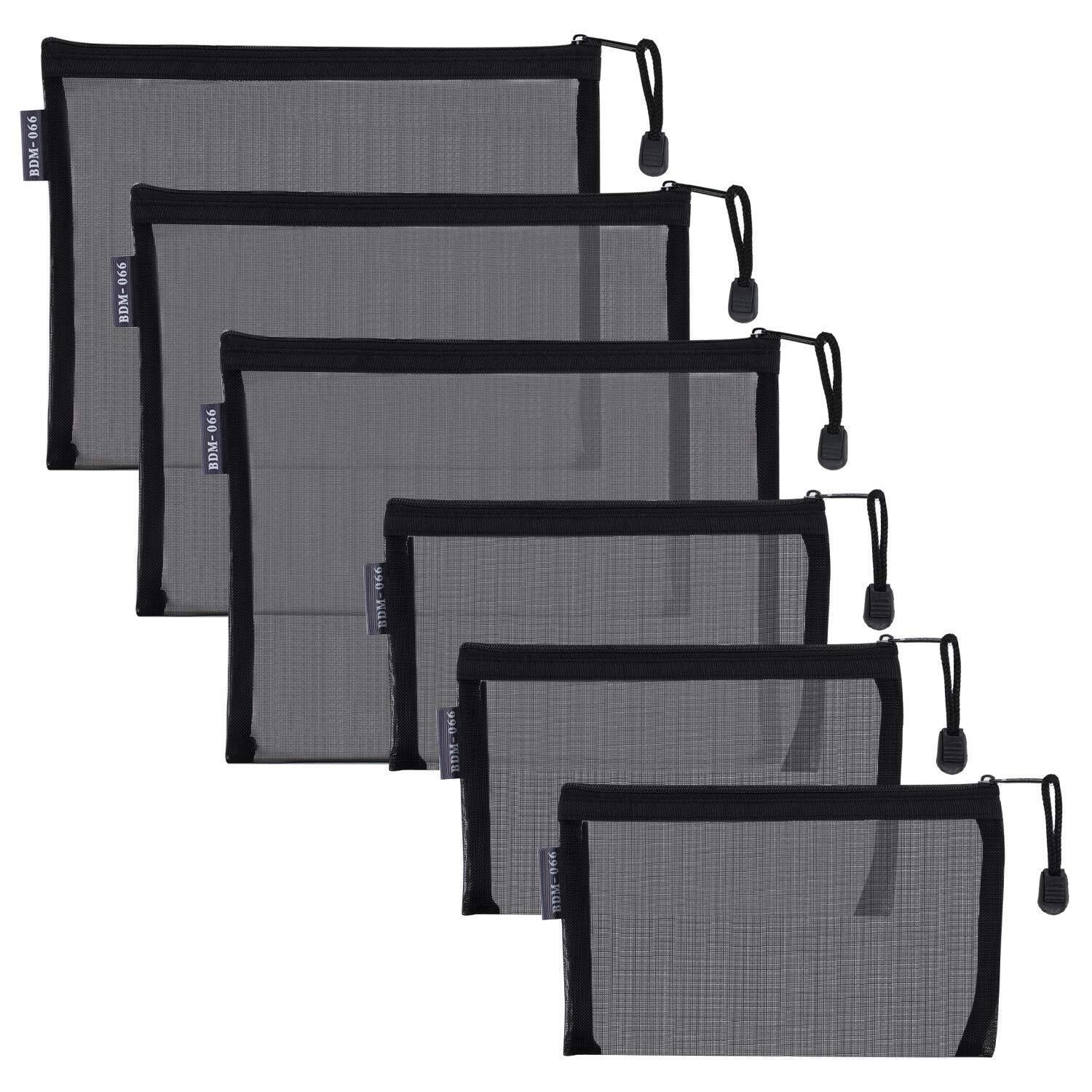 Bolsas De Malla De Nailon Con Cremallera Para Cosmeticos, 6 Bolsas De Maquil…