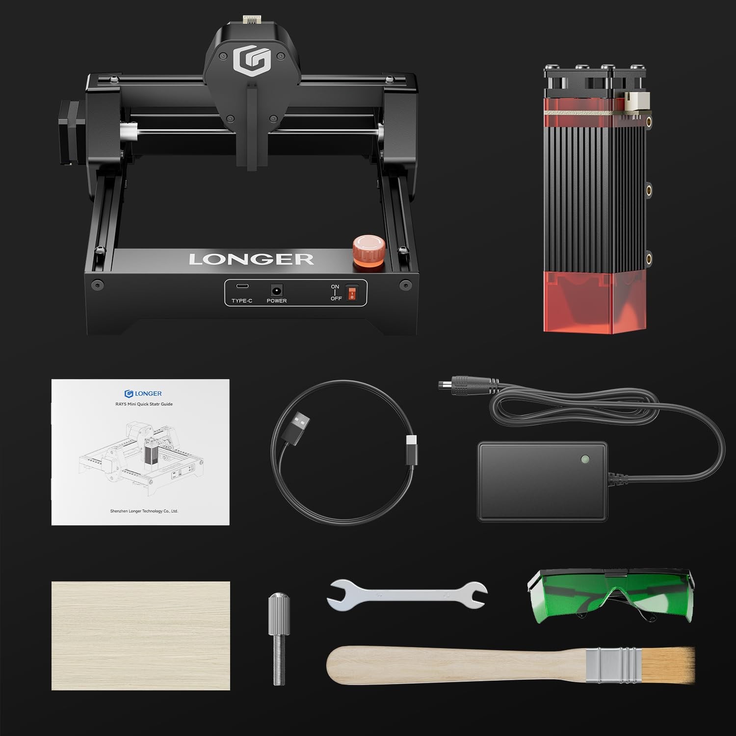 LONGER Ray5 mini Laser Engraver, 12000mm/min High-S