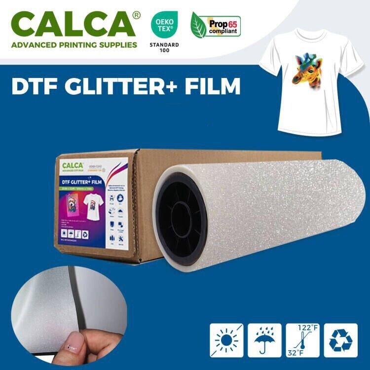 13in x 32.8ft DTF Transfer Film DTF Glitter+ Film Roll Cold Peel Coated Film