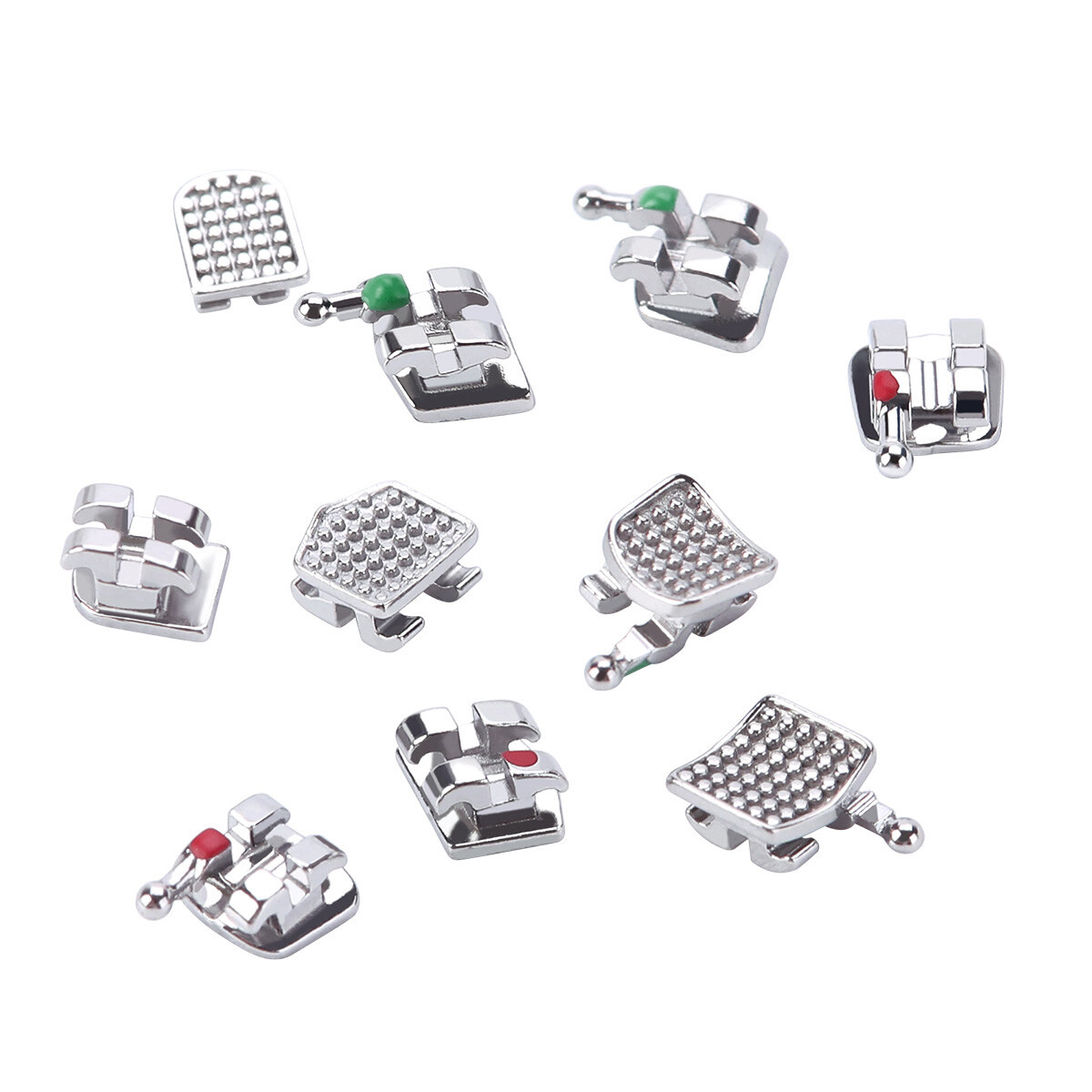 Dental Ortho Brackets Mini Roth/MBT.022″/.018 Hooks 3 4 5 Monoblock /Mesh Base
