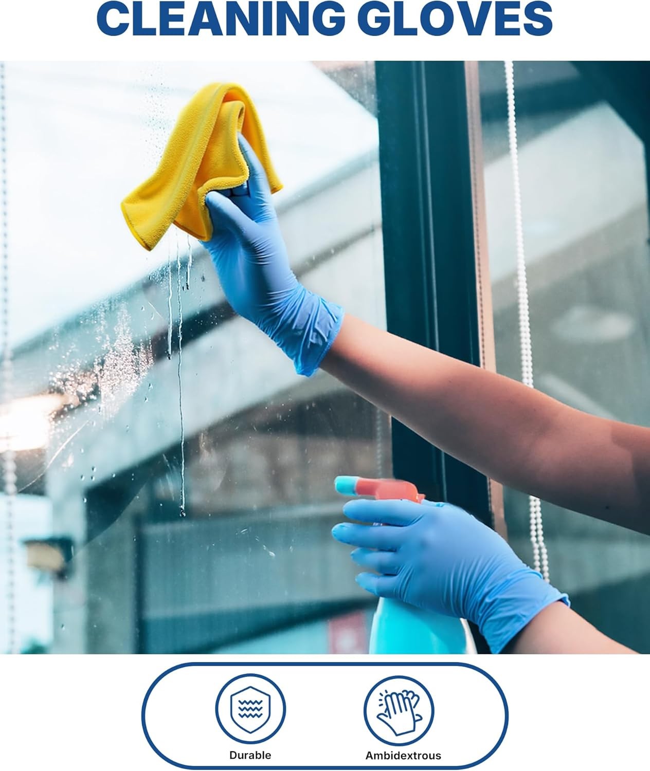 Vinyl Synthetic Exam Gloves, 4 Mil, Latex Free Disposable Gloves for Medical