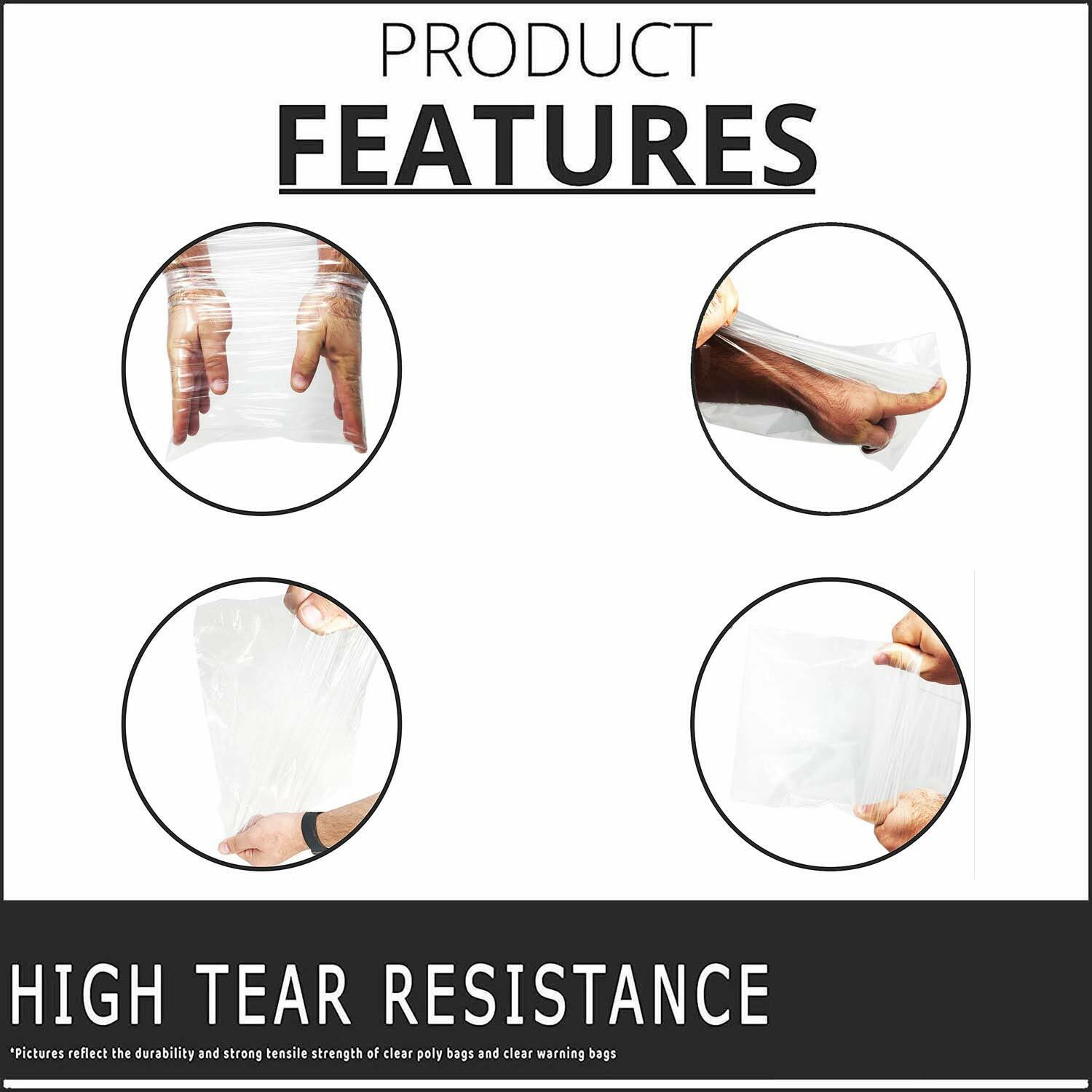 2000 12 x 15.5 Premium Clear Plastic Self Seal Lip & Tape Poly Bags 1.5 Mil