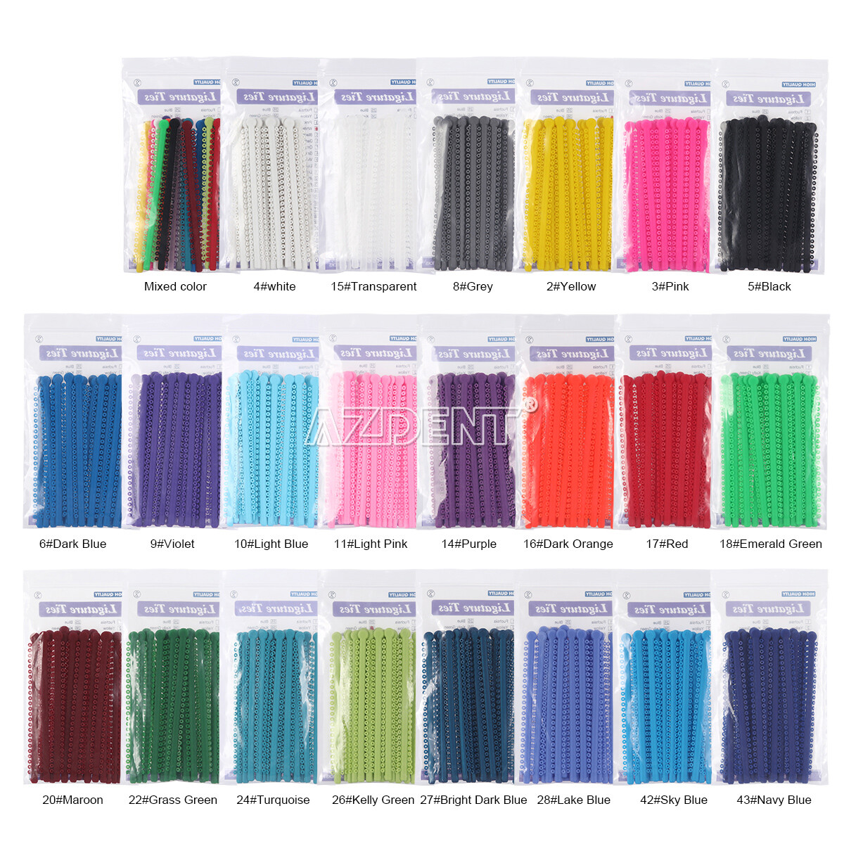 1000pcs Dental Orthodontic Elastic Ligature Ties Brackets Braces Rubber Bands