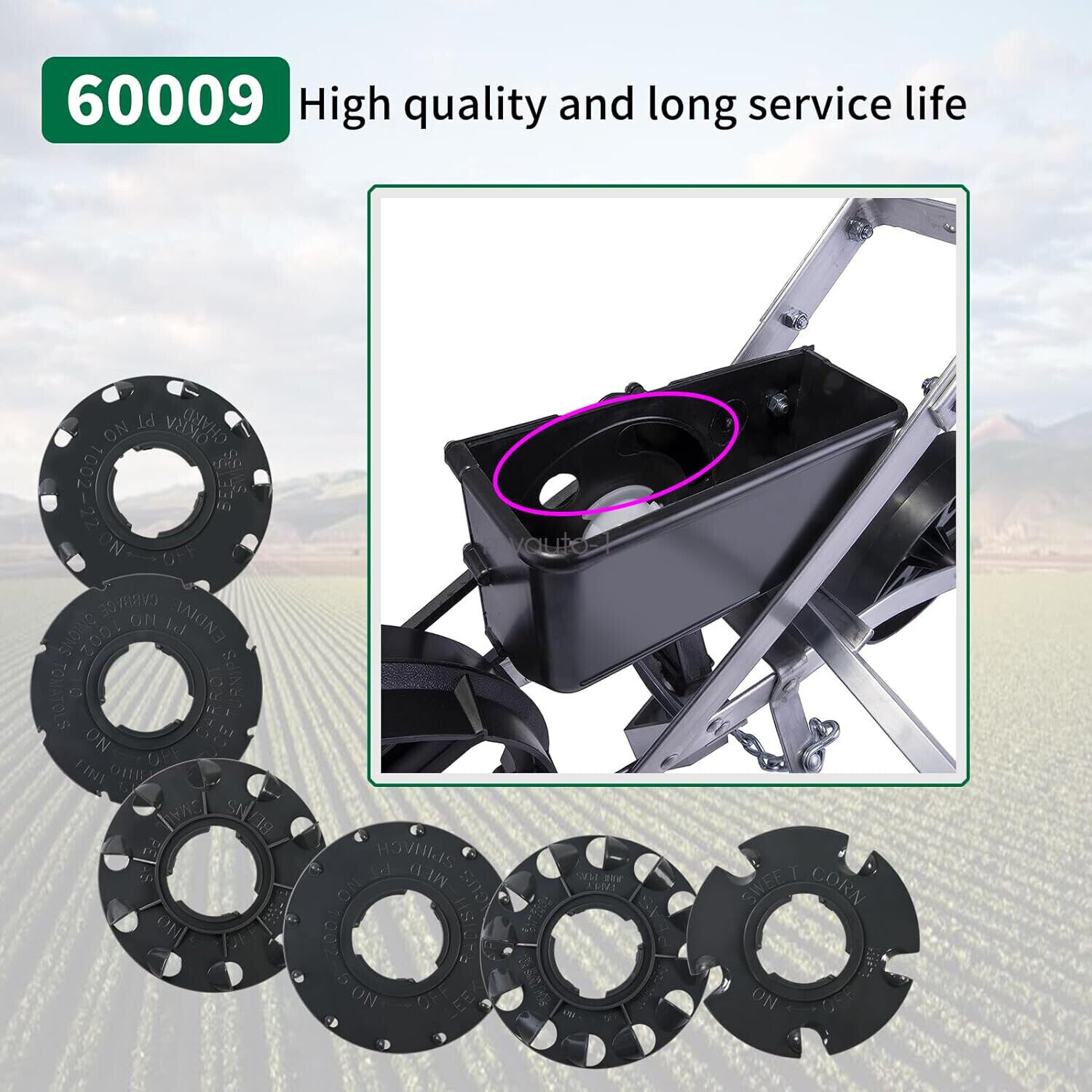 60009 Set 6 Standard Seed Plates Fit for Earthway 1001-B Seeder