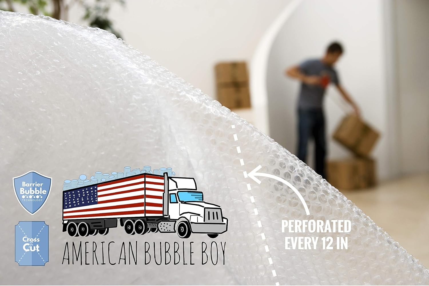 4 large rolls of Bubble Wrap total 700 feet, small bubbles 3/16 cushioning, 700