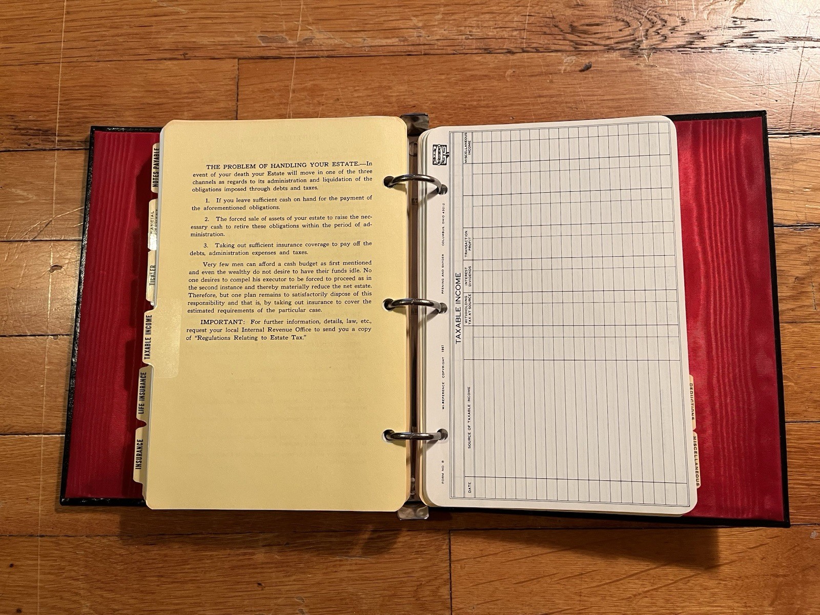 VINTAGE Mi-Reference Investment Portfolio Personal Financial Record Ledger 1967