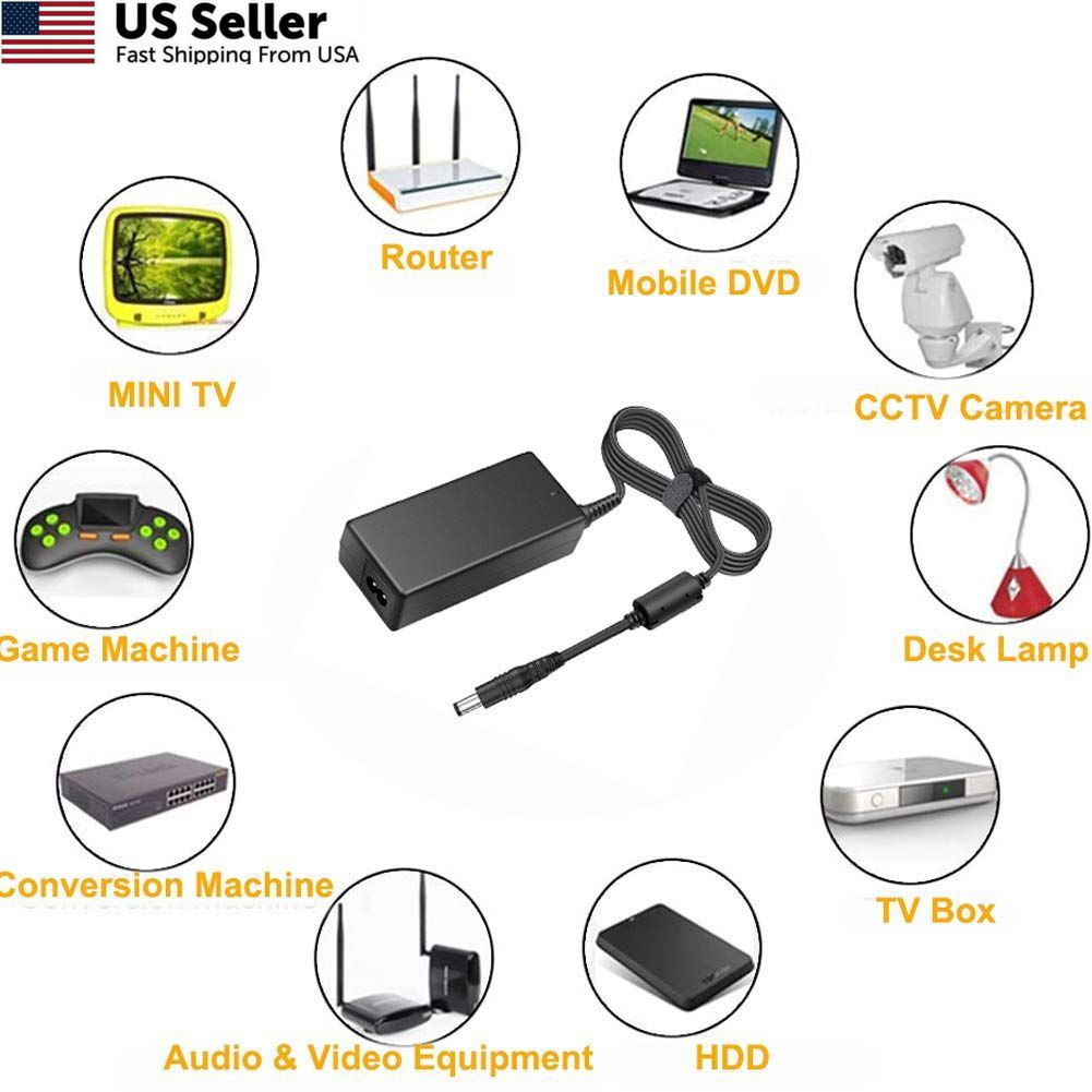 JOYLIT 12V 5A Power Supply Adapter 60W, AC 100-240V Convert to DC 12
