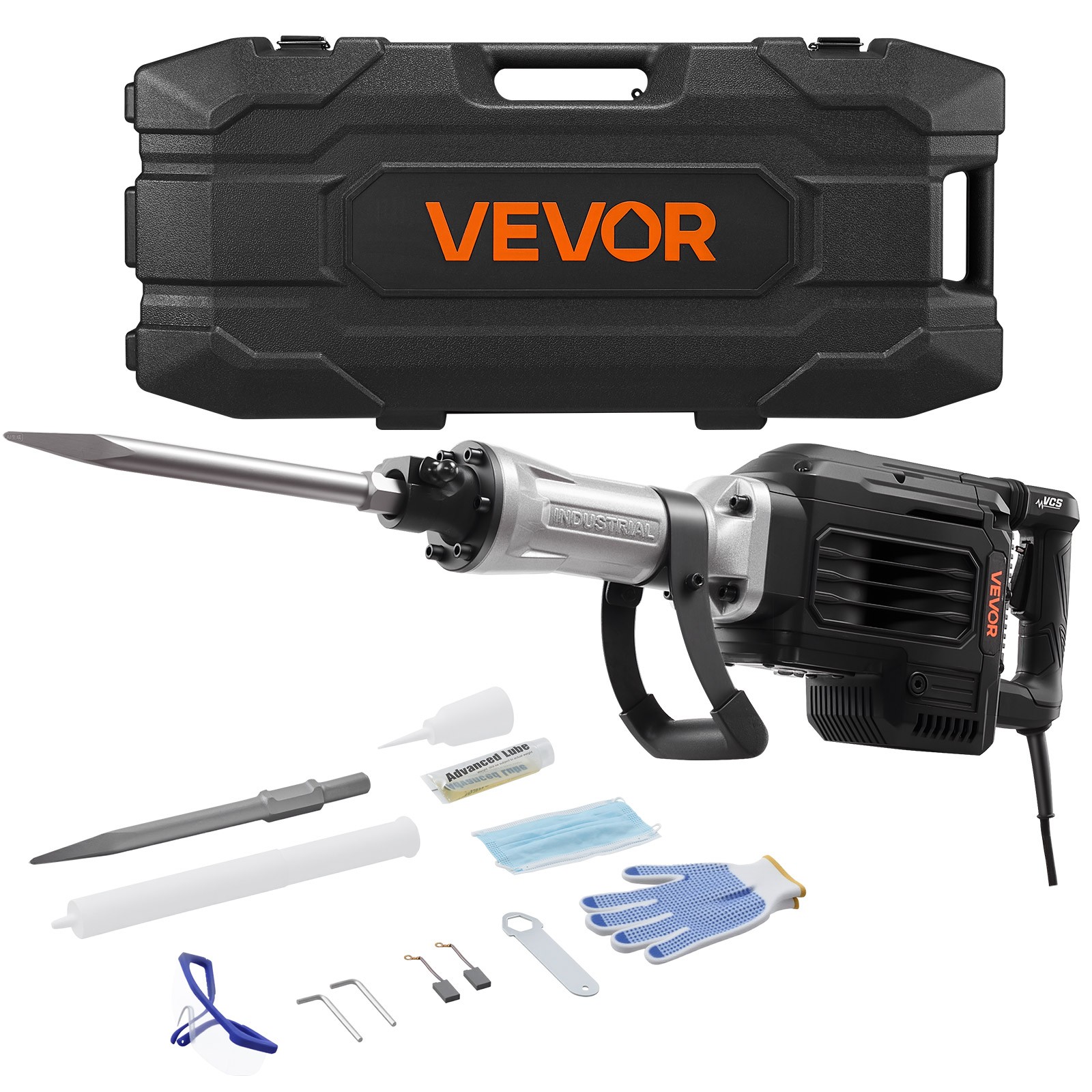 VEVOR Demolition Jack Hammer Electric Concrete Breaker 3000 W 1700 BPM a Chisel
