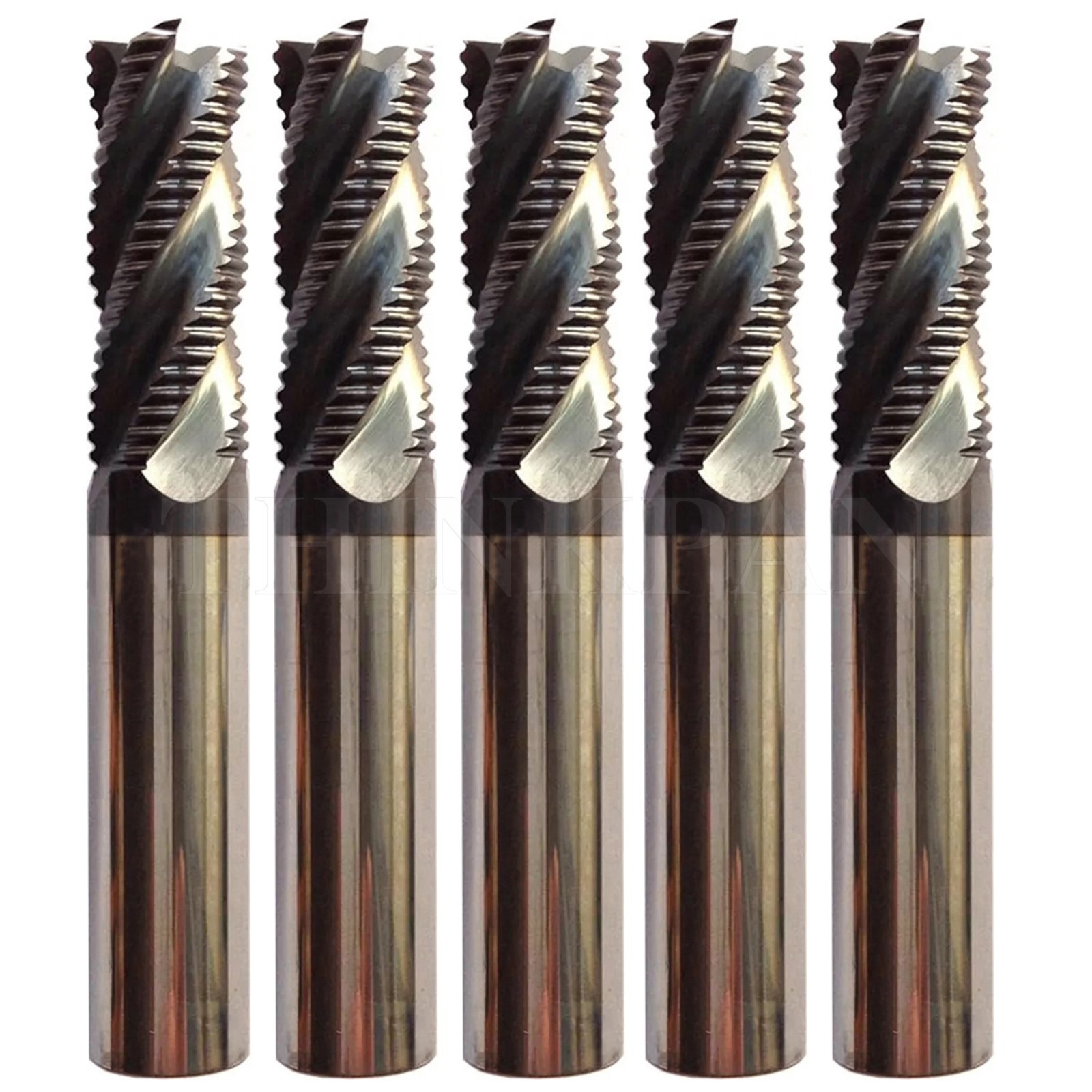 5Pcs 4 Flute Solid Carbide 1/2″ x 1-1/4″ x 3″ Roughing End Mills -ALCrSiN Coated