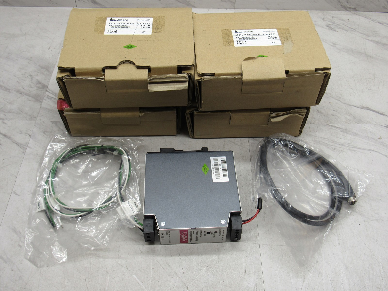 4 LOT – NEW TRACO POWER TSP 090-124N-A 24V POWER SUPPLY w/ CABLES