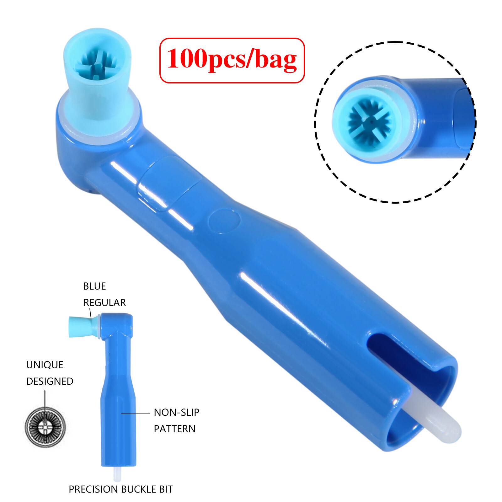 500 pcs Dental Disposable Prophy Angles Top Quality Money back guarantee! CE