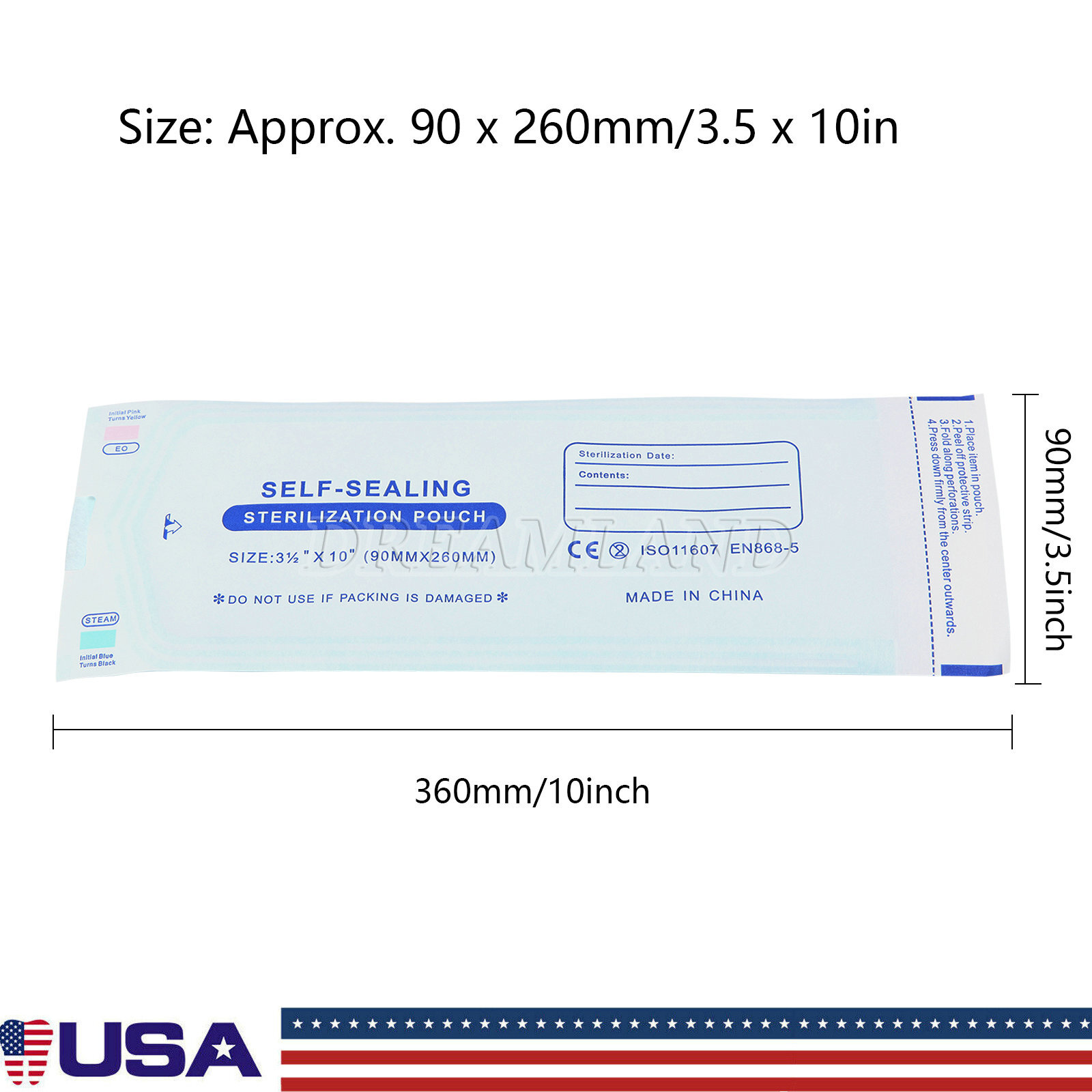 Self Sealing Sterilization Pouches Autoclave Pouch, Disposable Sterilizer Bags