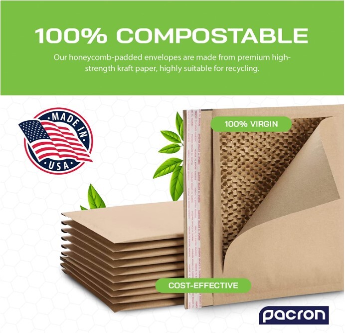 1 Sample-1000 Padded Mailers Recyclable Curbside Shipping Envelopes #0 #2 #5 #7