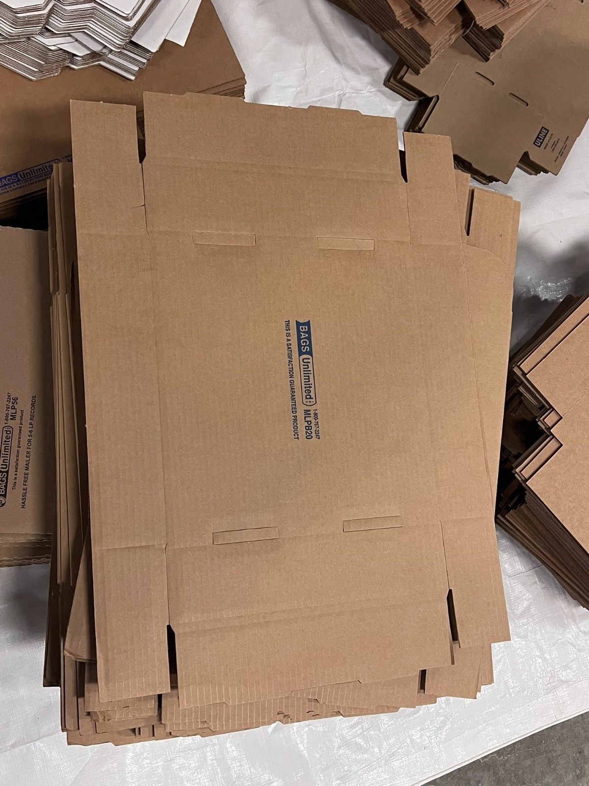 Lot of NEW “Bags Unlimited” Vinyl Record Mailer Boxes plus Shipping Fillers