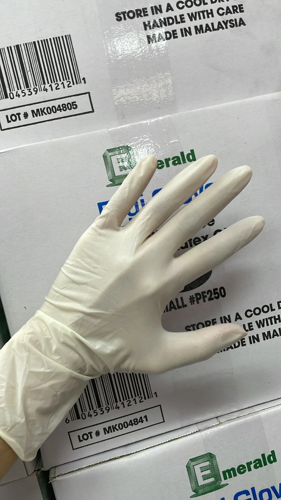 Emerald Digi-Gloves, Powder Free Disposable Latex Gloves (Small) 1 case