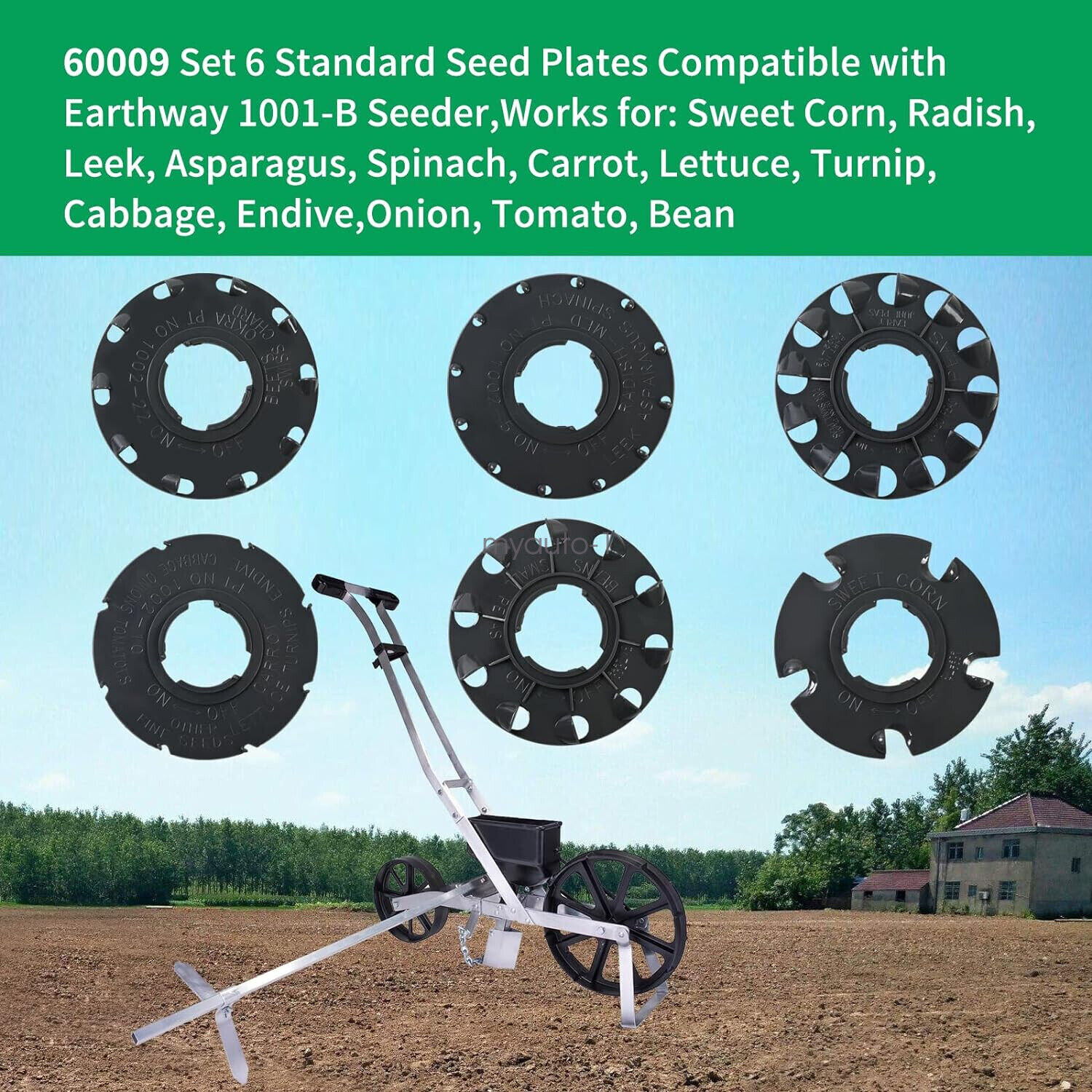 60009 Set 6 Standard Seed Plates Fit for Earthway 1001-B Seeder