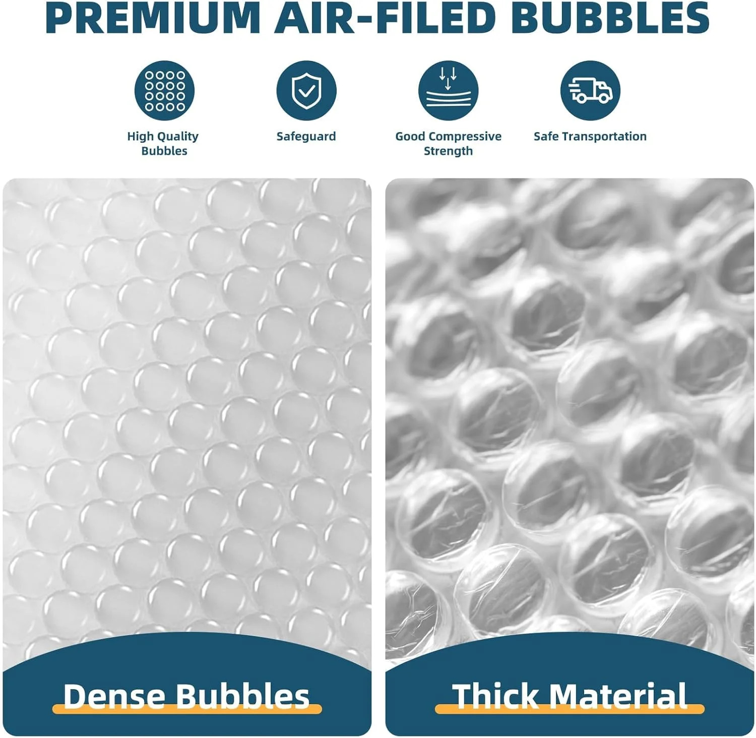 Metronic Bubble Cushioning Wrap 2 Pack 12 Inch x 72ft Total, Dense Bubble Packin