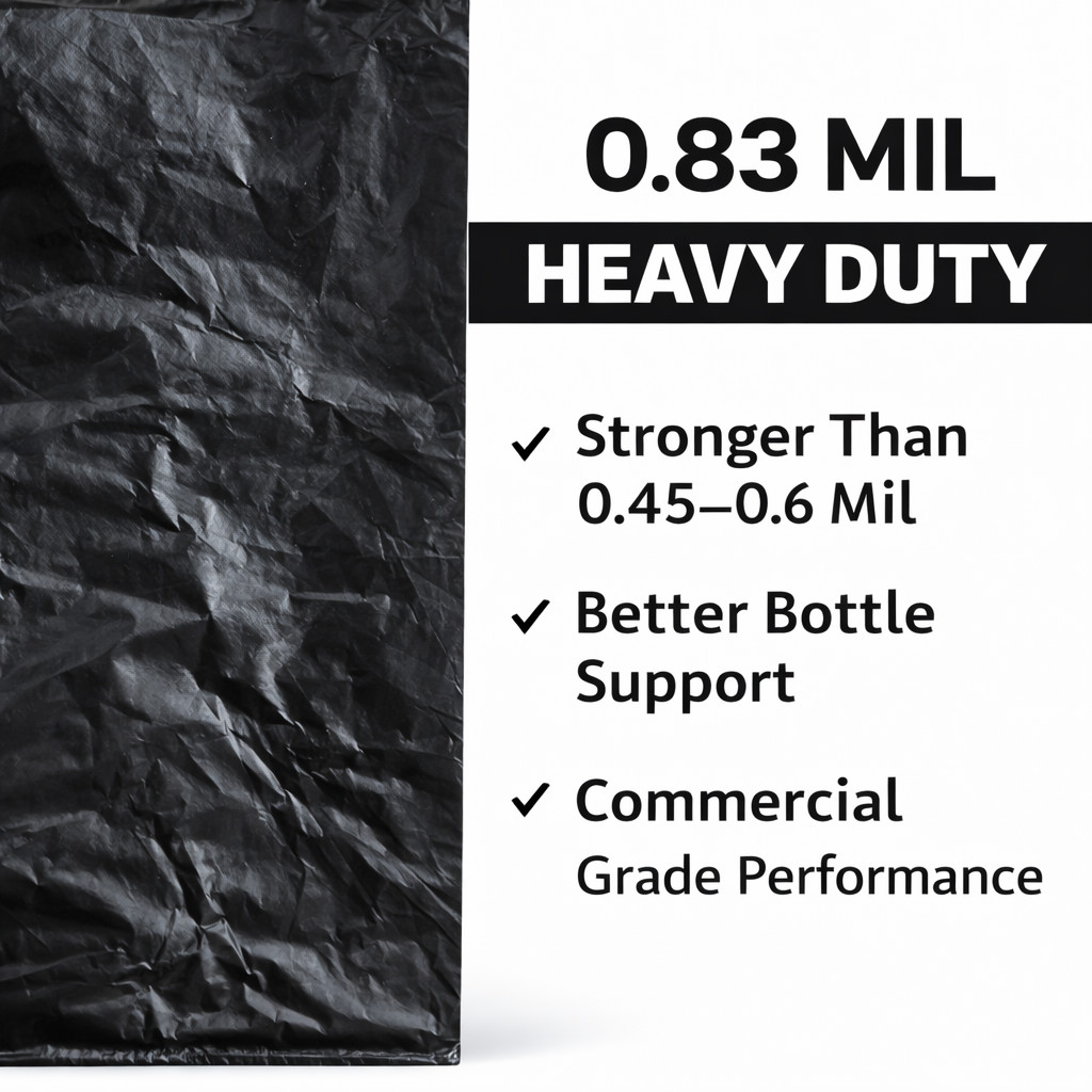 Large Size Black “Thank You” Script Heavy-Duty Plastic T-Shirt Bag 13″x23″x10″