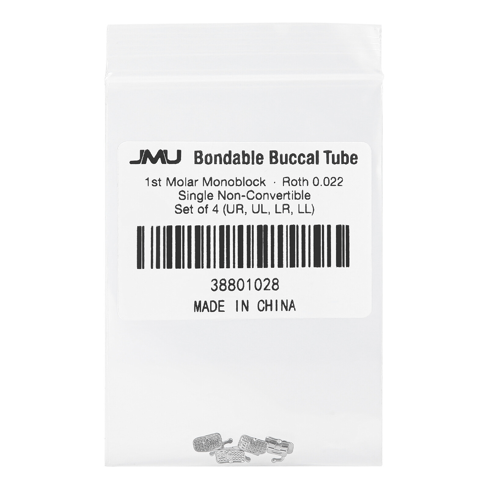 Dental Bondable 1st/ 2nd Molar Buccal Tubes MBT/Roth 0.022 Mesh Base