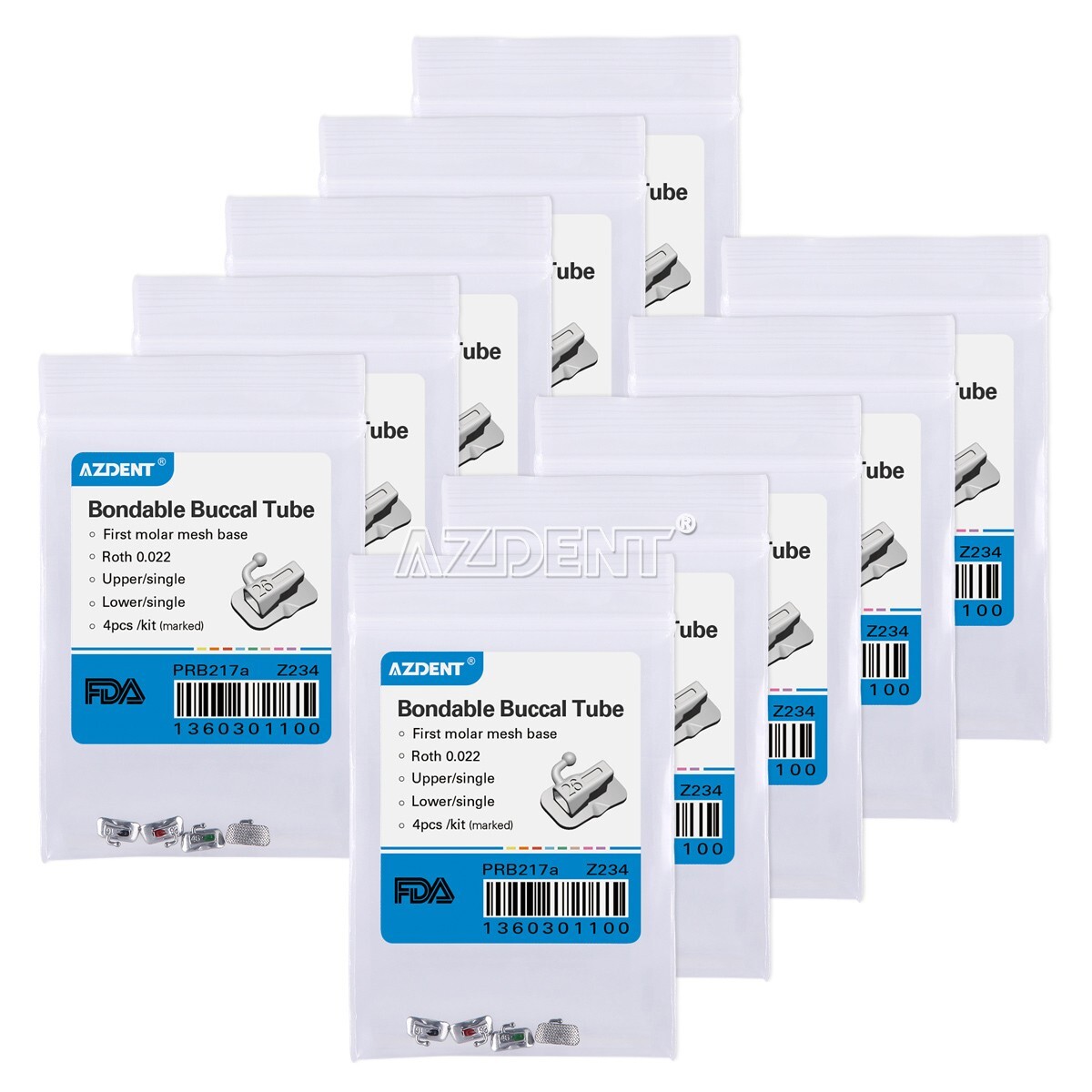 20 Kits Orthodontic 1st Molar Bondable Non-convertible Buccal Tube Roth.022